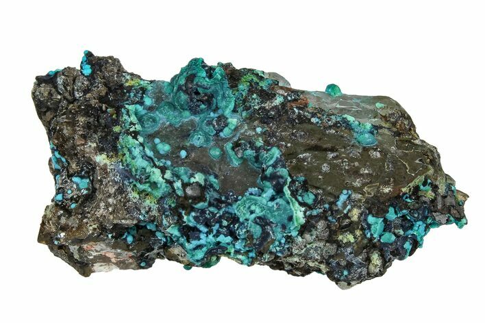 Botryoidal Chrysocolla on Quartz - Tentadora Mine, Peru #169233